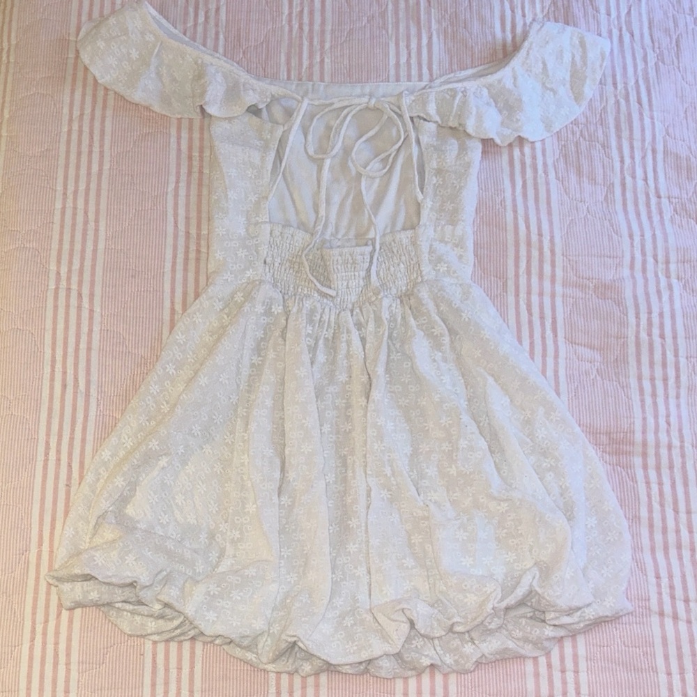 Altar’d State* Floral White Off-Shoulder Dress